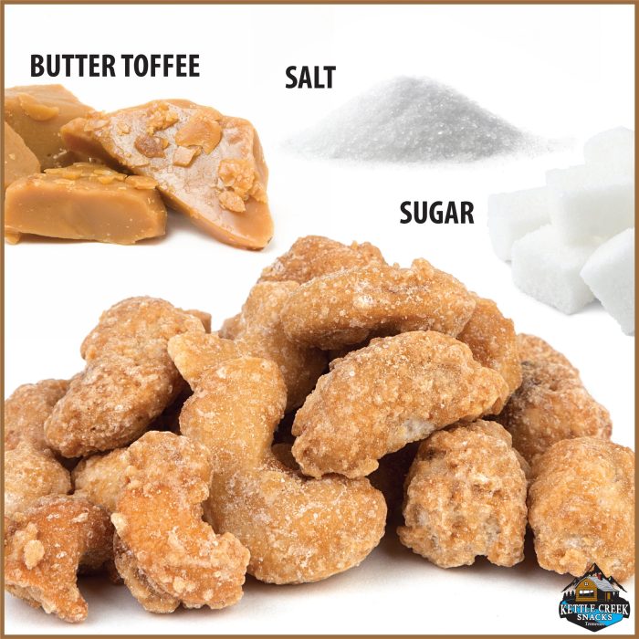 Kettle Creek Snacks Butter Toffee Roasted Cashews Non GMO 2 Lb Resealable Bag - Image 5
